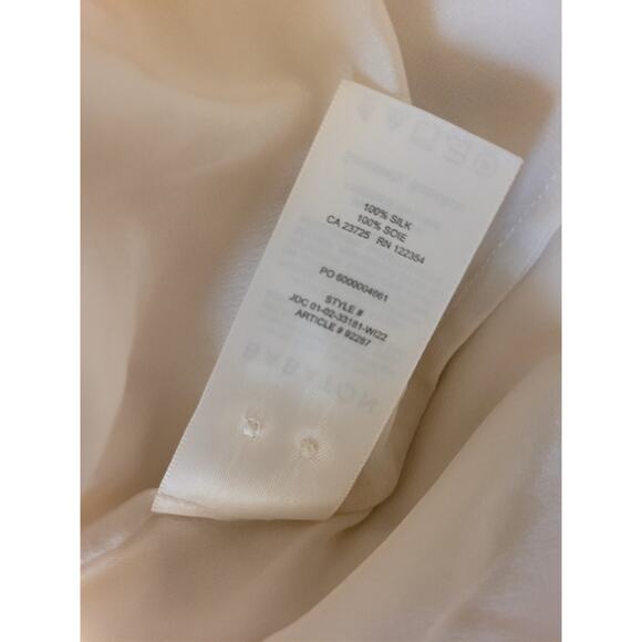 Babaton Womens XS Academy Silk Blouse Button Up Minimalist Sleek Office Classic - Picture 15 of 16